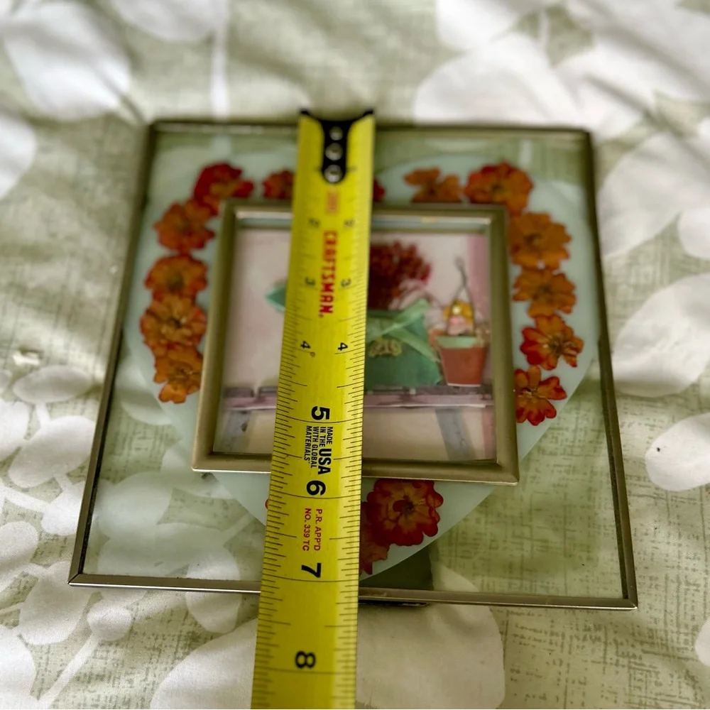 VTG Encased Dried Pressed Florals Cottagecore Garden Glass Art Decor